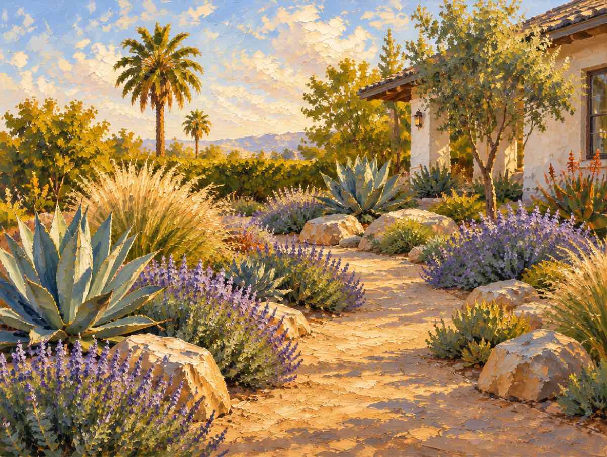 Illustration of landscaping work