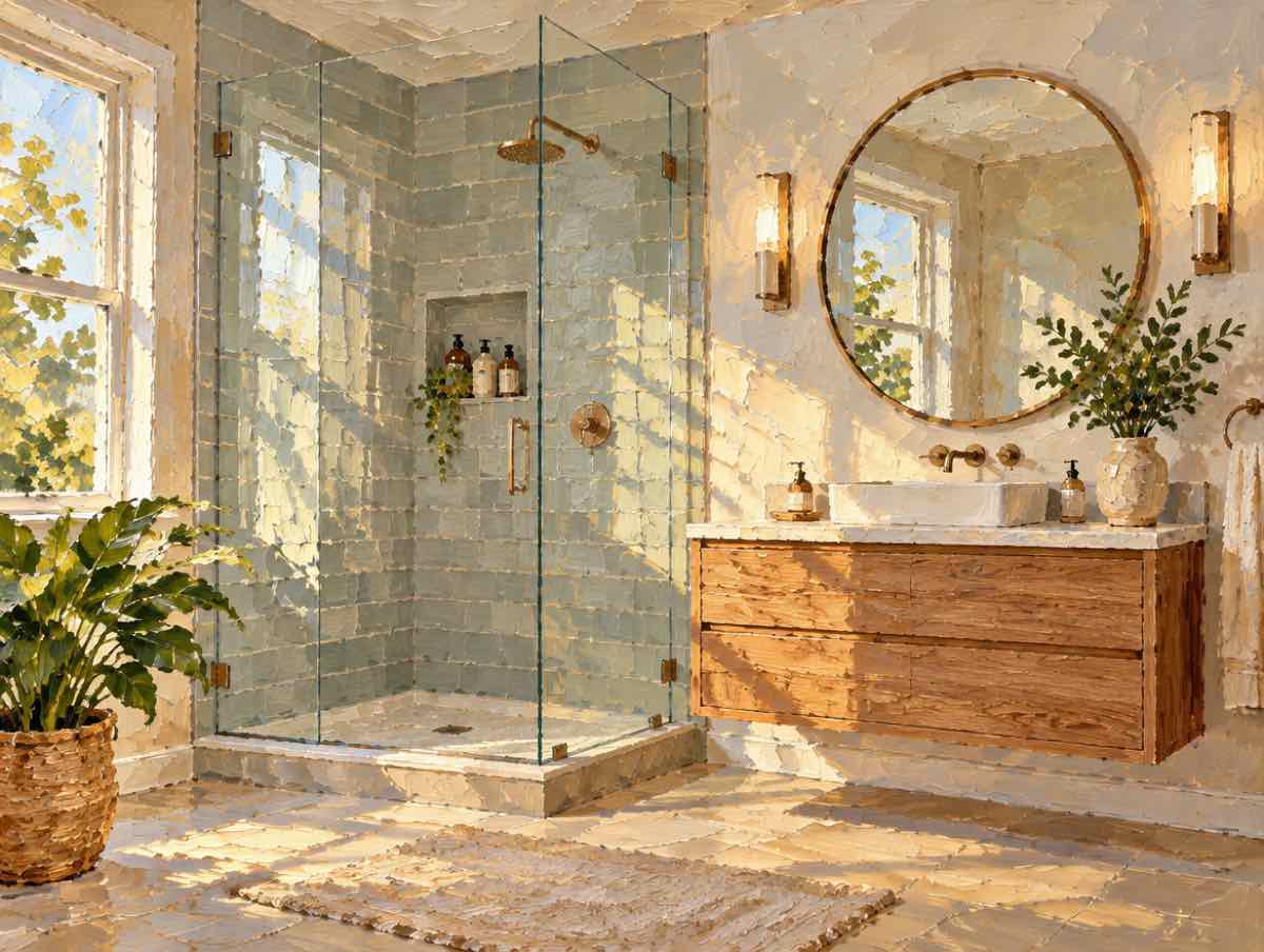 Illustration of bathroom work