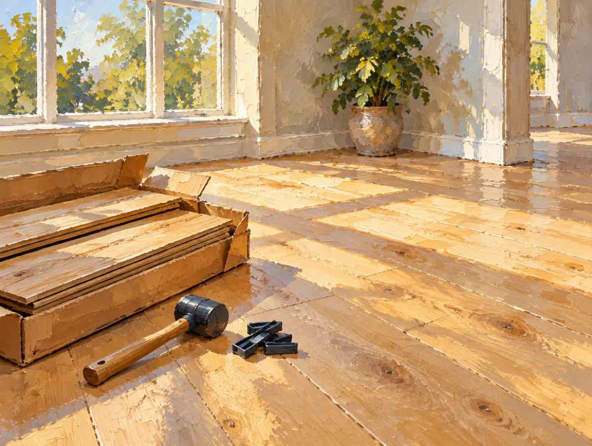 Illustration of flooring work