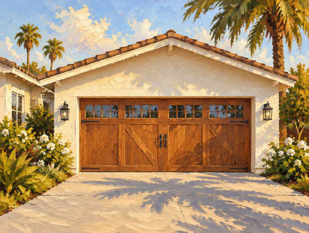 Illustration of garage door work