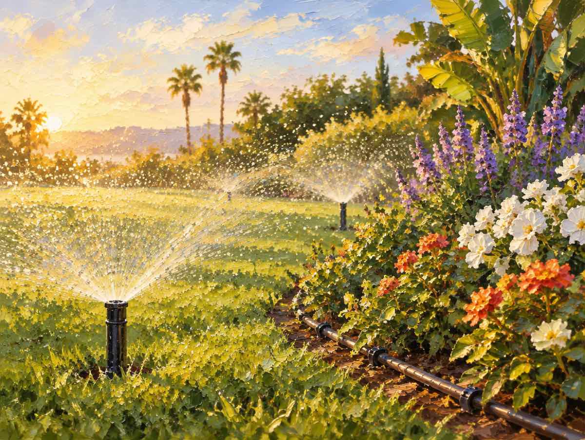 Illustration of sprinklers work